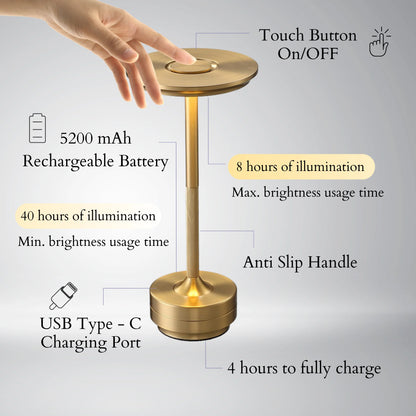 Cordless Rechargeable Waterproof Table Lamp